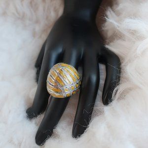 Stainless Steel Silver Women Stone Beautiful Ring